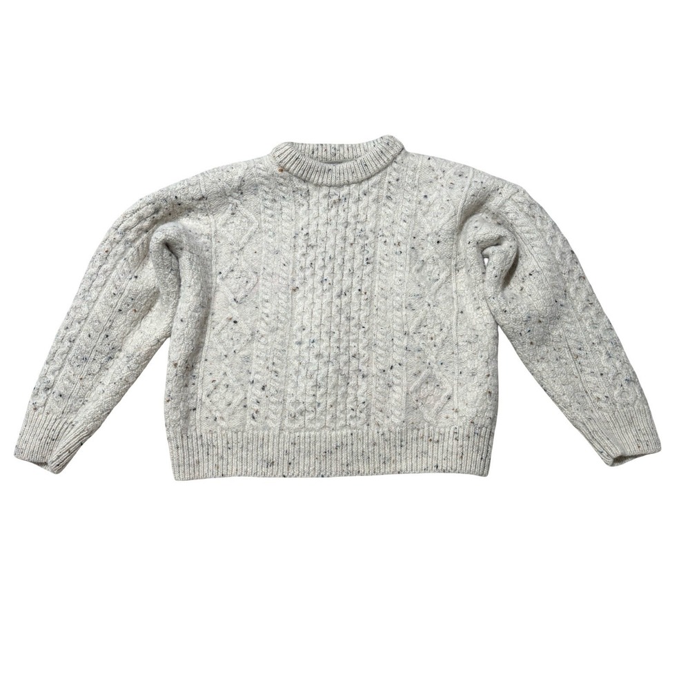 Aran Sweater Market Teen Girls 100% Merino Wool Knit Sweater Size Medium 19x19